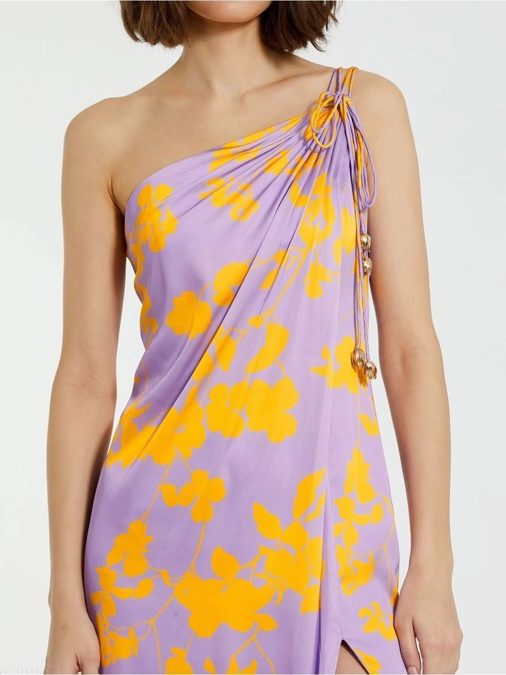 NWT Mac Duggal 68771 Orchid Floral Printed One Shoulder Maxi Dress S - Picture 3 of 15